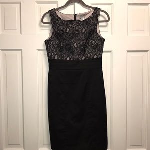 H&M Black Bodice Lace Shift Dress Size 8